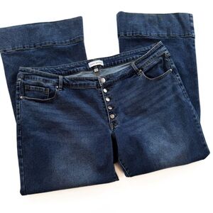 Lane Bryant Jeans Womens Plus Sz 22 Button Fly Stretch Wide Leg Trouser